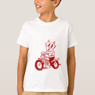Schattige Red Bike Rider Cartoon afbeelding T-shirt