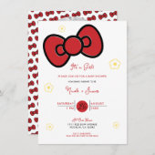 Schattige Red Bow Whimsical Baby shower Kaart (Voorkant / Achterkant)