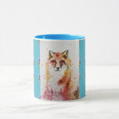 Schattige Red Fox Aquarel Woodland Rozen Animal Ar Mok (Midden)