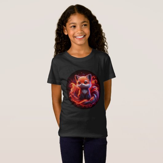 Schattige Red Fox Cub T-shirt (Voorkant volledig)