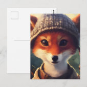 Schattige Red Fox in kleding Briefkaart (Voorkant / Achterkant)
