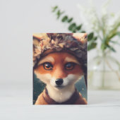 Schattige Red Fox in winterkleding Briefkaart (Staand voorkant)