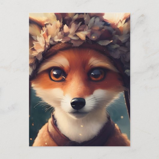 Schattige Red Fox in winterkleding Briefkaart (Voorkant)