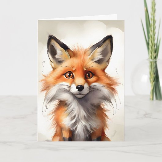 Schattige Red Fox kwekerij Portret Blank Wenskaart Kaart (Voorkant)
