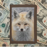 Schattige Red Fox Wildlife Foto Drievoud Portemonnee<br><div class="desc">Voor de natuur en wildlife fan! Beveilig geld en creditcards met deze portemonnee die voorzien is van een foto-afbeelding van een schattige Red Fox met scherpe oren en snuit. Selecteer uw mapkleur.</div>