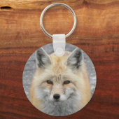 Schattige Red Fox Wildlife Foto Sleutelhanger (Voorkant)