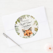 Schattige Red Fox Woodland Bedankt Verjaardag Ronde Sticker (Envelop)
