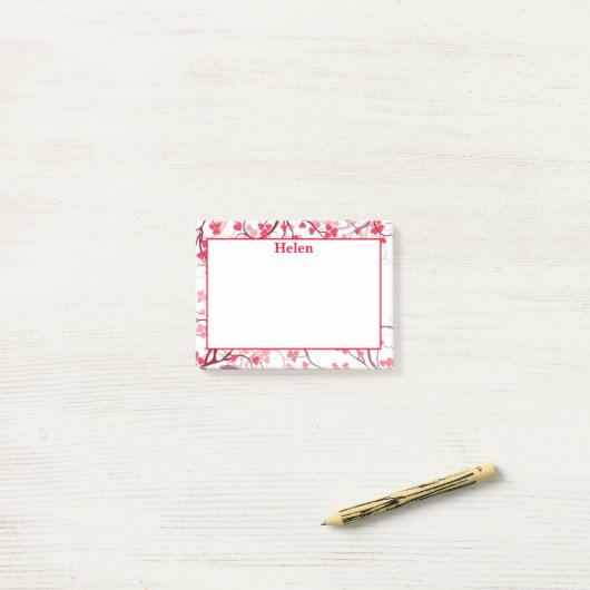 Schattige Red Hearts Classic Post-it® Notes (Op bureau)
