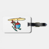 Schattige Red Helicopter Fun Luchtvaartontwerp Bagagelabel (Achterkant horizontaal)