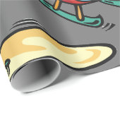 Schattige Red Helicopter Fun Luchtvaartontwerp Cadeaupapier (Rol Hoek)