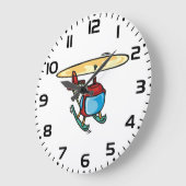 Schattige Red Helicopter Fun Luchtvaartontwerp Grote Klok (Hoek)