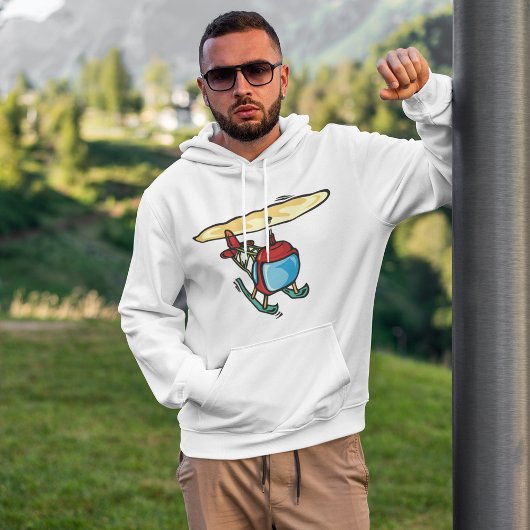 Schattige Red Helicopter Fun Luchtvaartontwerp Hoodie