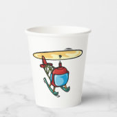 Schattige Red Helicopter Fun Luchtvaartontwerp Papieren Bekers (Voorkant)