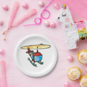 Schattige Red Helicopter Fun Luchtvaartontwerp Papieren Bordje (Feest)