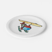 Schattige Red Helicopter Fun Luchtvaartontwerp Papieren Bordje (Gekanteld)