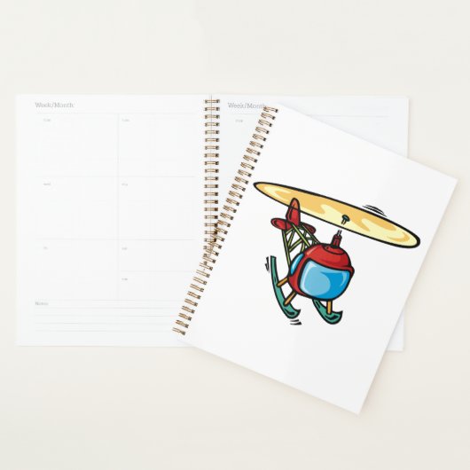 Schattige Red Helicopter Fun Luchtvaartontwerp Planner (Display)