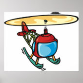 Schattige Red Helicopter Fun Luchtvaartontwerp Poster (Voorkant)