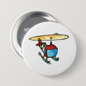 Schattige Red Helicopter Fun Luchtvaartontwerp Ronde Button 7,6 Cm (Voorkant /achterkant)