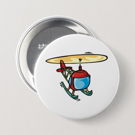Schattige Red Helicopter Fun Luchtvaartontwerp Ronde Button 7,6 Cm (Voorkant /achterkant)
