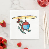 Schattige Red Helicopter Fun Luchtvaartontwerp Servet (Insitu)