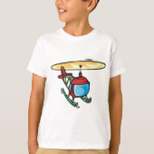 Schattige Red Helicopter Fun Luchtvaartontwerp T-shirt (Voorkant)