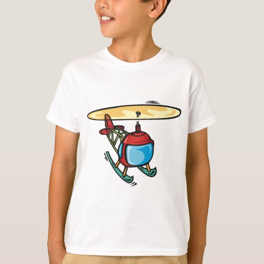Schattige Red Helicopter Fun Luchtvaartontwerp T-shirt (Voorkant)
