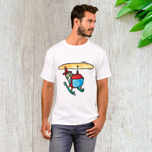 Schattige Red Helicopter Fun Luchtvaartontwerp T-shirt