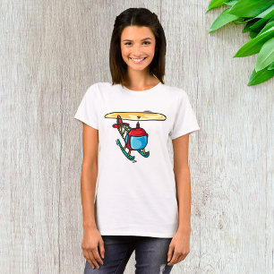 Schattige Red Helicopter Fun Luchtvaartontwerp T-shirt