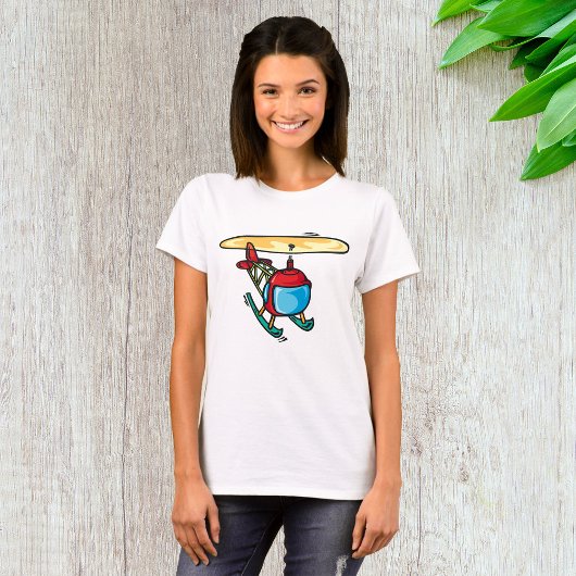 Schattige Red Helicopter Fun Luchtvaartontwerp T-shirt