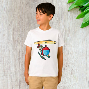 Schattige Red Helicopter Fun Luchtvaartontwerp T-shirt