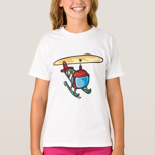 Schattige Red Helicopter Fun Luchtvaartontwerp T-shirt (Voorkant)