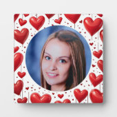 Schattige Red Love Hearts Custom Photo Fotoplaat (Voorkant)