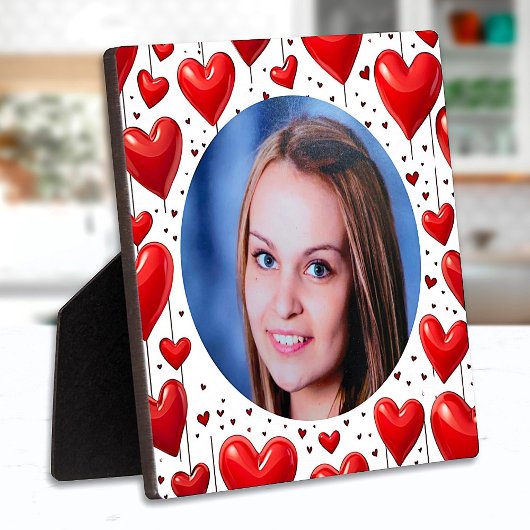 Schattige Red Love Hearts Custom Photo Fotoplaat