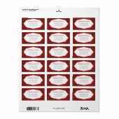 Schattige Red Plaid Vrolijk Kerstfeest Etiket (Full Sheet)