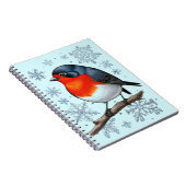 Schattige Red Robin Bird Notitieboek (Rechterzijde)