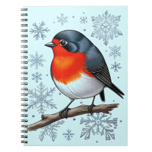 Schattige Red Robin Bird Notitieboek (Voorkant)