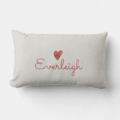 Schattige Red Script Name Heart Kussen (Voorkant)