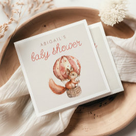 Schattige Red Squirrel Balloon Baby shower Servet