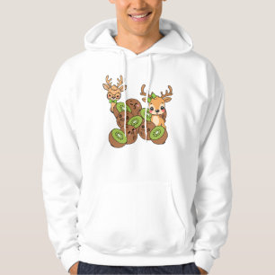 Schattige reekalfjes en Kawaii Kiwi Vruchten Hoodie