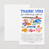 Schattige Reel Fun Kinder Vist Verjaardag Dank u (Voorkant / Achterkant)