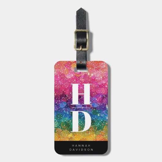Schattige regenboog Bagagelabel (Voorkant verticaal)