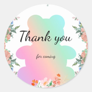 schattige regenboog Beer flora gradient verjaarda Ronde Sticker