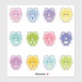 Schattige Regenboog Beer Sticker (Vel)