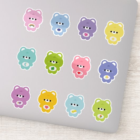 Schattige Regenboog Beer Sticker (Detail)