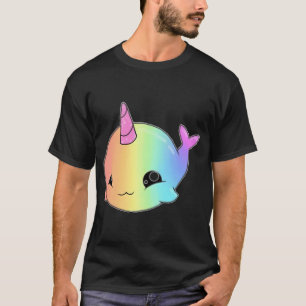 Schattige regenboog eenhoorn vis t-shirt