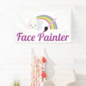 Schattige Regenboog- en Borstel Gezichtsschilder K Spandoek (Insitu)