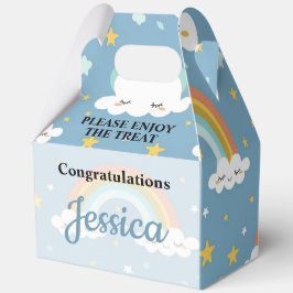 Schattige regenboog en wolk baby shower 5"b x 3"l  bedankdoosjes