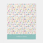 Schattige regenboog fleece deken (Voorkant)
