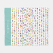 Schattige regenboog fleece deken (Voorkant (Horizontaal))