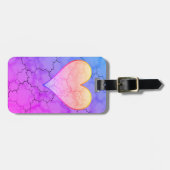 Schattige regenboog hart marmer bagagelabel (Voorkant horizontaal)